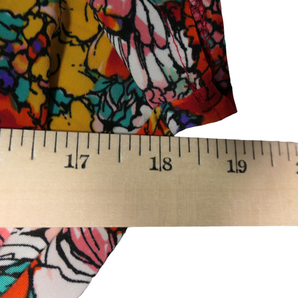 Asos Mini Dress Womens Size 4 Red Floral Elastic Waist Lightweight Boho - Picture 13 of 16